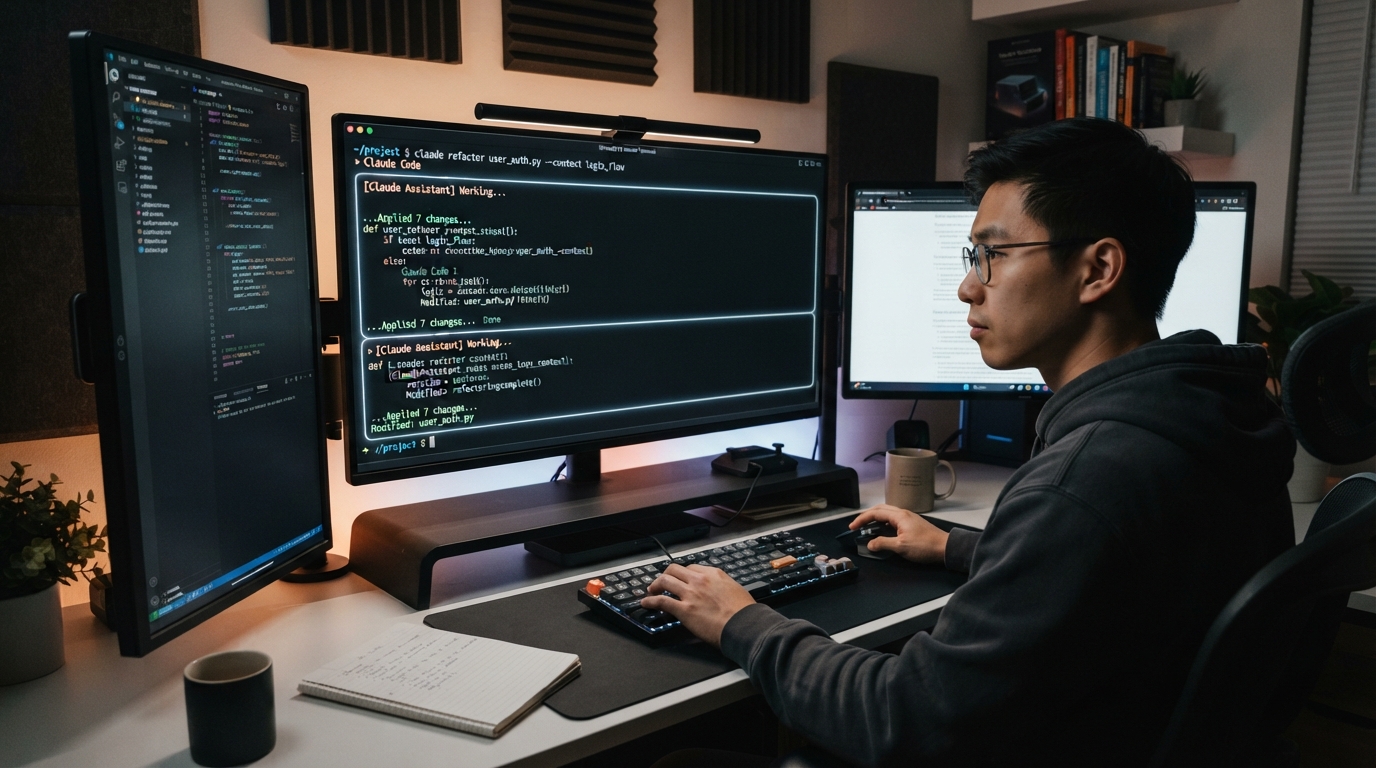 터미널에서 AI 코딩 에이전트 Claude Code를 활용하여 개발 작업을 진행하는 모습 (3)